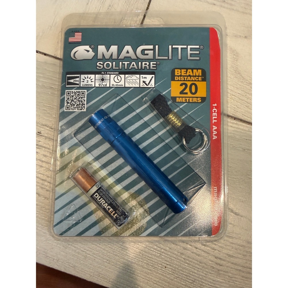 Maglite Solitaire LED‎ AAA Flashlight Blue K3A116 Keychain Pocket Torch New
